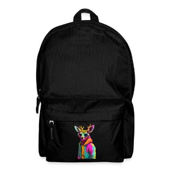 Deer with Sunglasses Colorful Cool Deer Forest Animal - Backpack - black - Front