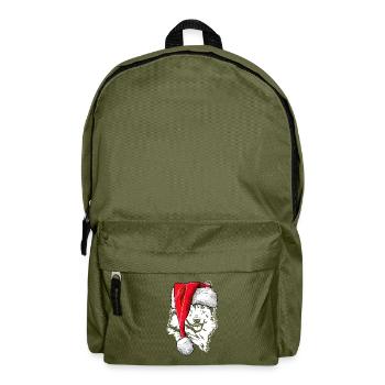 Santa Island Dog Christmas Dogs Wilsigns - Backpack - olive green - Front