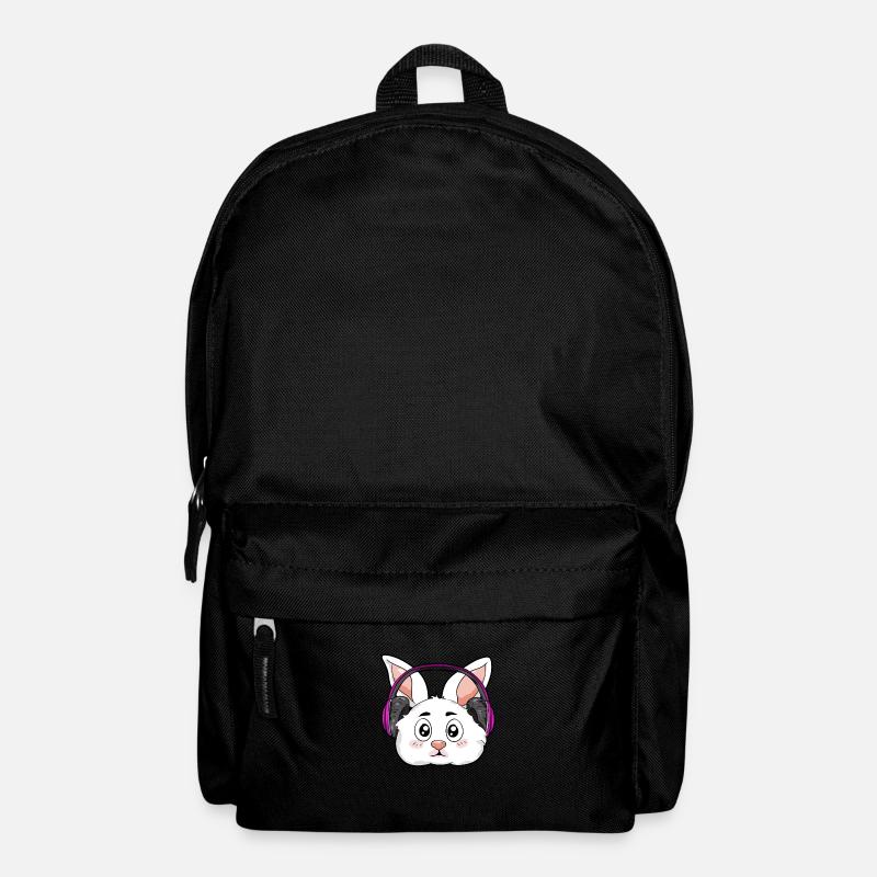 Hase mit Kopfhörer - Rucksack - Schwarz