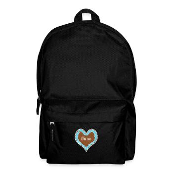 Ois isi - bayrisches Lebkuchen Herz Blau - Wiesn - Rucksack - Schwarz - Vorne