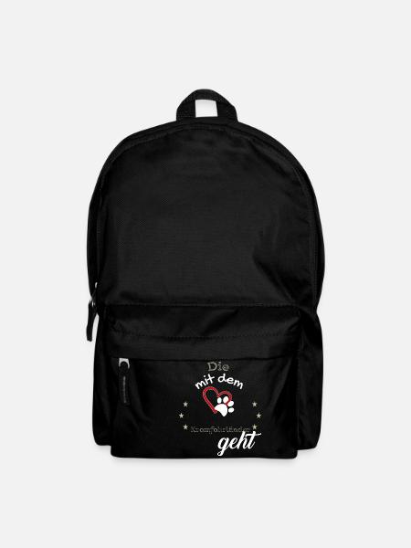 Die mit dem Kromfohrländer geht Hund Geschenk - Rucksack - Schwarz