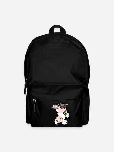 Kuh Konditor Bäcker Torte Kuchen naschen Berufe - Rucksack - Schwarz
