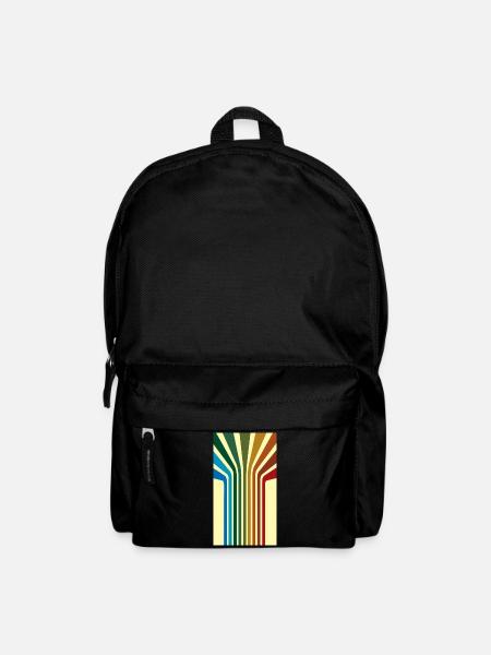 70er Jahre Retro Vintage Stripes - Rucksack - Schwarz