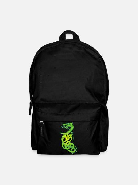 Serpent vert et jaune infini - Sac à dos - noir