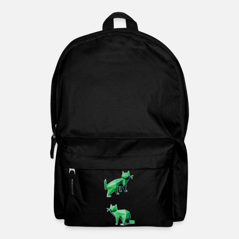 Green Geometry Cats Duo - Backpack - black