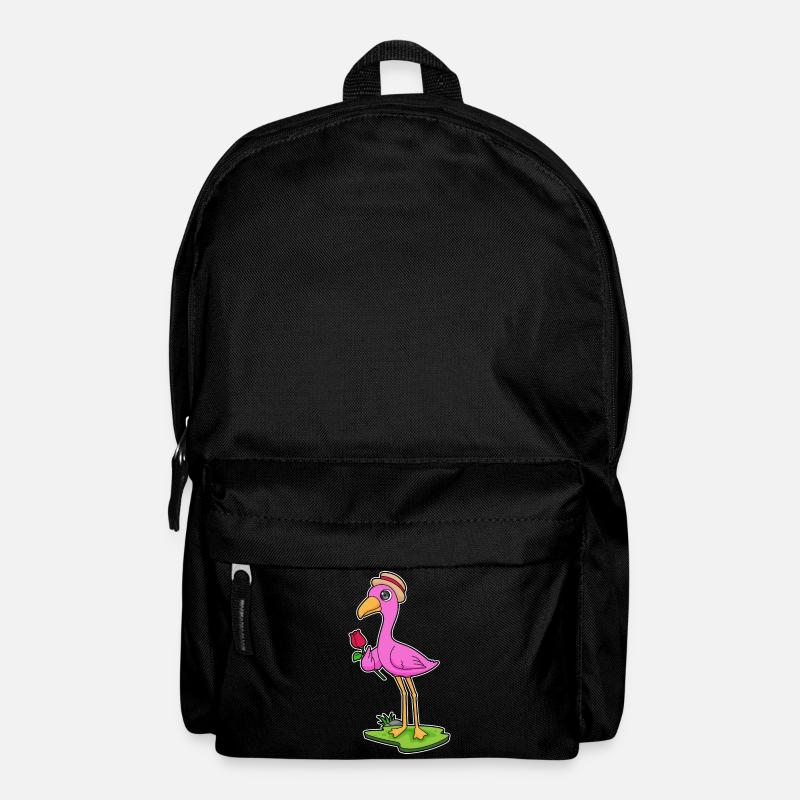 Flamingo Rose Blumen - Rucksack - Schwarz