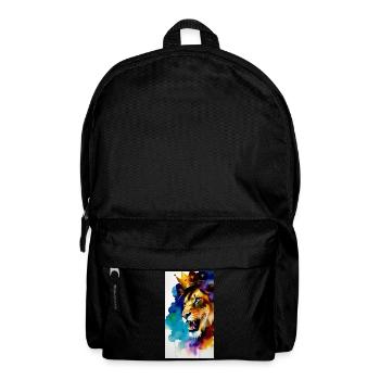Crowned Lion Watercolour - Backpack - black - Front