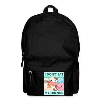 Friends Huhn Kuh Schaf Design für Veganer - Rucksack - Schwarz - Vorne