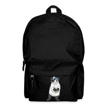 Dachs Arzt Arztkittel - Rucksack - Schwarz - Vorne