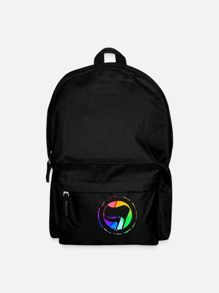 Drapeau antifa arc-en-ciel - Sac à dos - noir