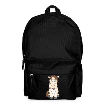 Super süßes Pferd mit Blume - Rucksack - Schwarz - Vorne