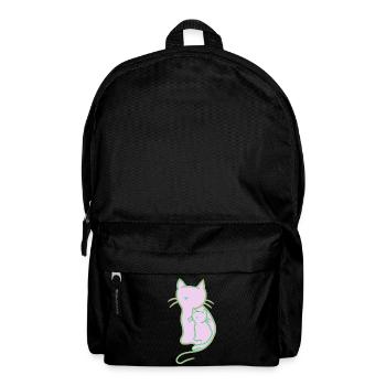 Retro Vintage Cat Mom Child Baby - Backpack - black - Front