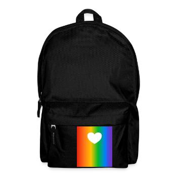 Arc-en-ciel, Dégradés, Couleurs, Coeur - Sac à dos - noir - Devant