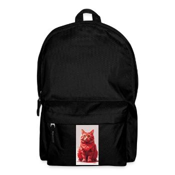 Red Cat Portrait Art Print - Backpack - black - Front