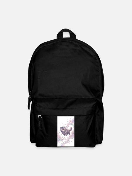 Weltraumkatze im Blumenzauber - Rucksack - Schwarz