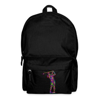 Golf Golfer bunt Frauen Kinder Mädchen Golfspieler - Rucksack - Schwarz - Vorne