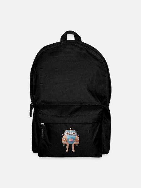 Friendly Car Mascot Face - Backpack - black
