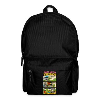 Alien-Erstkontakt mit Snacks - Rucksack - Schwarz - Vorne
