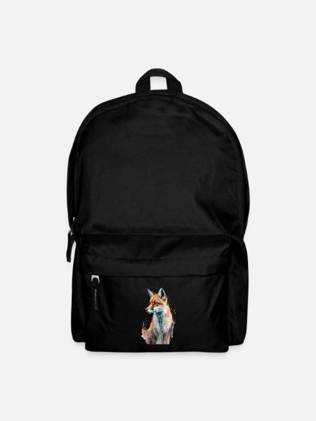 Fuchs Portrait Wasserfarben - Rucksack - Schwarz