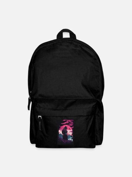 Samurai Vaporwave 80s Retro Japan Sakura 90s Anime - Rucksack - Schwarz