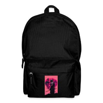 Samurai Vaporwave 80s Retro Japan Sakura 90s Anime - Rucksack - Schwarz - Vorne