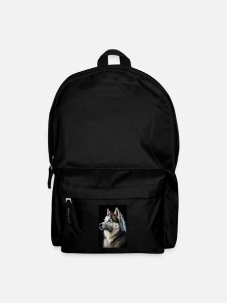 Husky Hund Tier Cool Realistisch - Rucksack - Schwarz