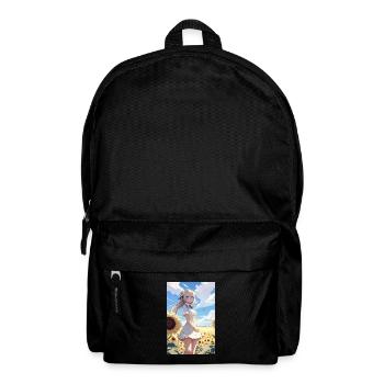 Anime Girl Anime Girl Waifu Otaku Sunflowers - Backpack - black - Front