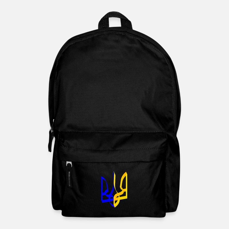 Ukraine Wappen Dreizack Gerfalke Trident Band V2 - Rucksack - Schwarz