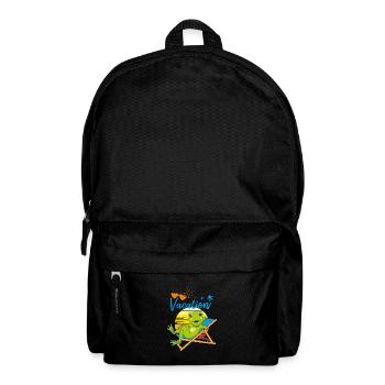 Glücklicher kleiner Frosch entspannt sich auf dem Liegestuhl - Rucksack - Schwarz - Vorne