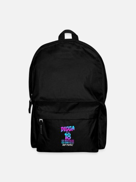 18. Geburtstag Digga ich bin 18 Ähm Mama? - Rucksack - Schwarz