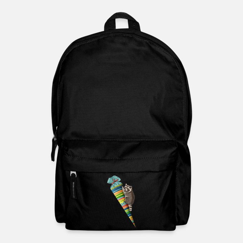 Raton laveur avec sac d’école - Sac à dos - noir