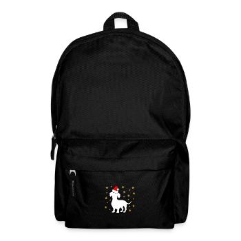 Christmas Dachshund with Santa Hat Stars - Backpack - black - Front