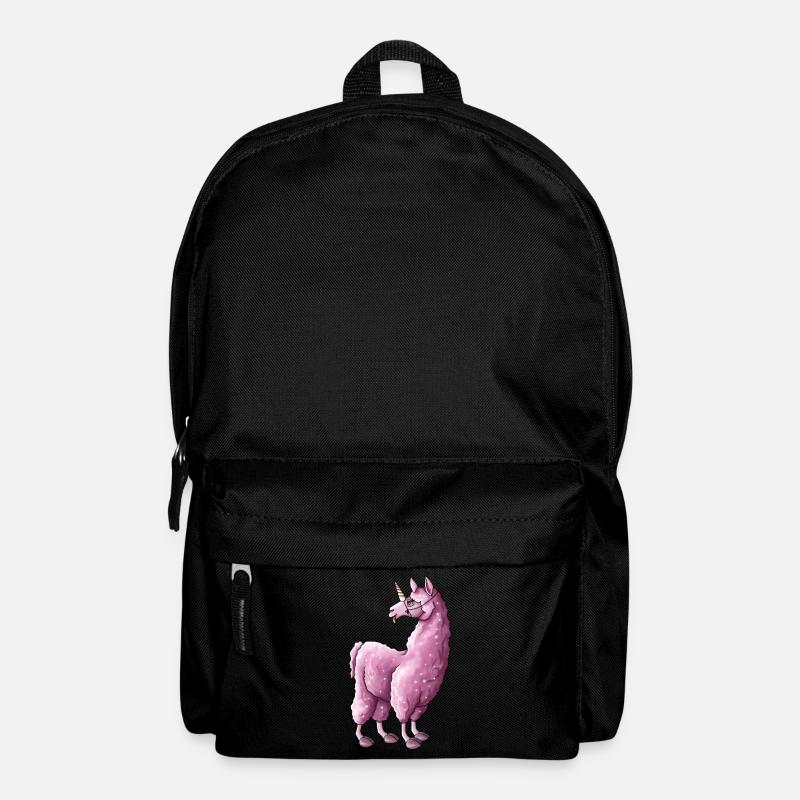 Pinkes Lama llama Einhorn Illustration - Rucksack - Schwarz