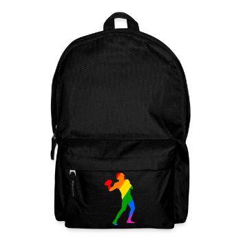 Rainbow Football Player - Rucksack - Schwarz - Vorne
