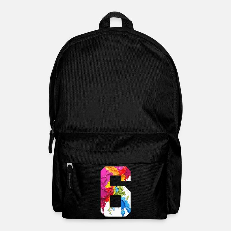FARBIG NUMMER 6 BUNT 6. GEBURTSTAG - Rucksack - Schwarz