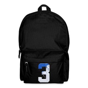 NR. 3 NUMMER 3 BLAU WEIß 3. GEBURTSTAG - Rucksack - Schwarz - Vorne