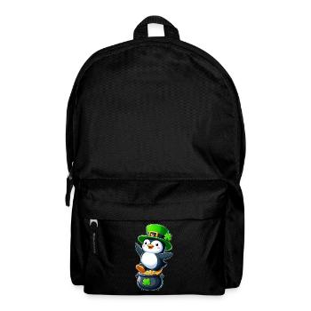 St. Patrick's Day Pinguin Zylinder Kleeblatt - Rucksack - Schwarz - Vorne
