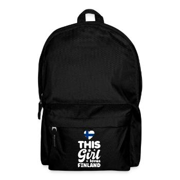 Finland flag Suomi Finnish flag heart saying - Backpack - black - Front