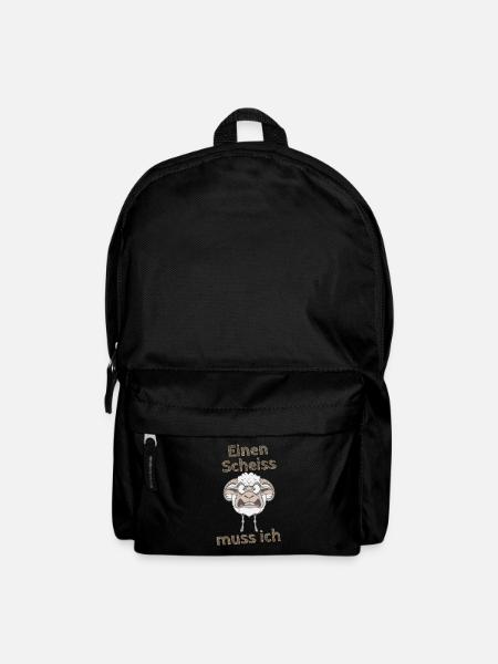 Wütendes Schaf Spruch einen Scheiss muss ich - Rucksack - Schwarz