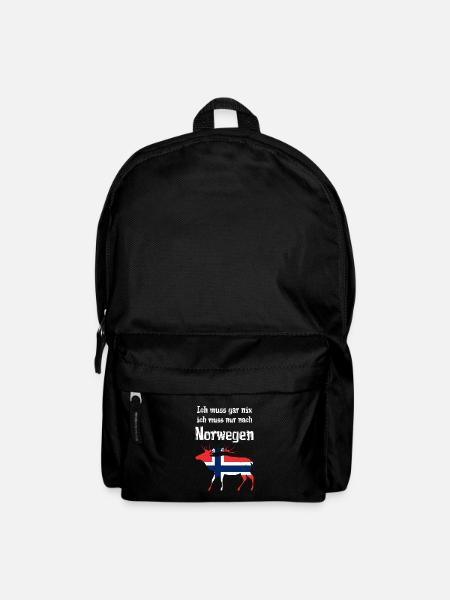 Ich muss gar nix ich muss nur nach Norwegen - Rucksack - Schwarz