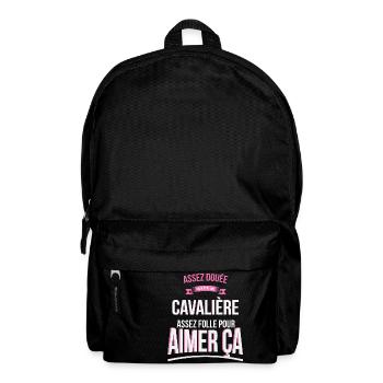 Cavalière douée folle cadeau femme - Sac à dos - noir - Devant