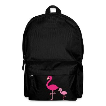 Flamingo mother with child - Backpack - black - Front