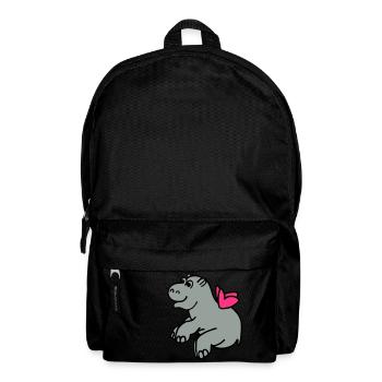 Fliegendes Nilpferd - Rucksack - Schwarz - Vorne