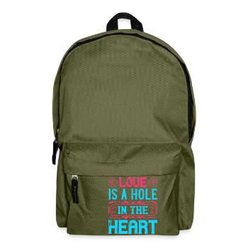 L’amour est un trou dans le cœur - Sac à dos - vert olive - Devant