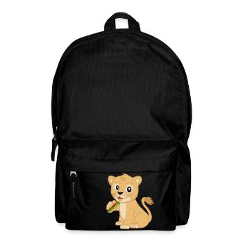 Mignon bébé lion avec sandwich - Sac à dos - noir - Devant