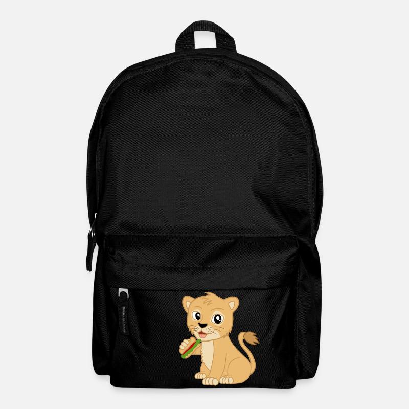 Süßer Baby Löwe mit Sandwich - Rucksack - Schwarz
