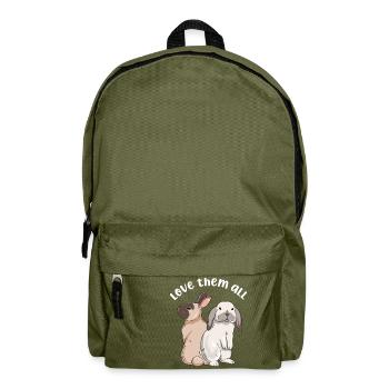 Cute rabbit design for bunny owners - Backpack - olive green - Front