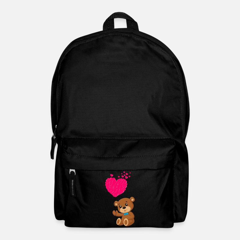 Teddybär mit Herz - Rucksack - Schwarz