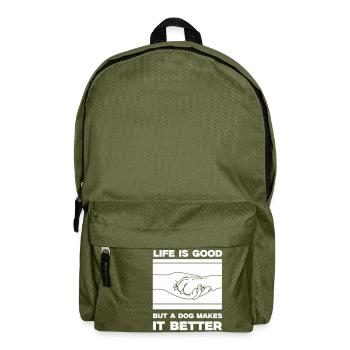 Dog Life is Good Paw - Backpack - olive green - Front