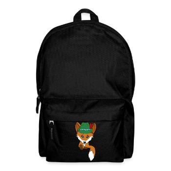 Fuchs mit Trachtenhut in Tasche - Rucksack - Schwarz - Vorne